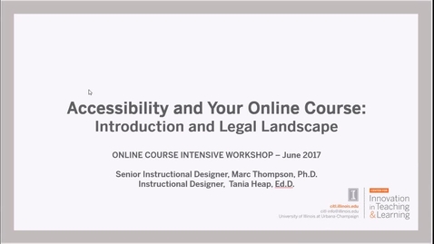Thumbnail for entry Accessibility and Your Online Course: Introduction
