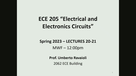 Thumbnail for entry ECE 205 Lecture 20 - Spring 2023