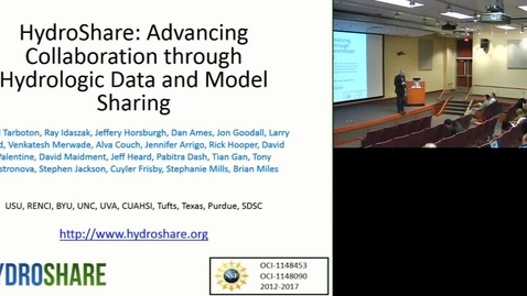 Thumbnail for entry HydroShare: Advancing Collaboration through Hydrologic Data and Model Sharing -- David Tarboton