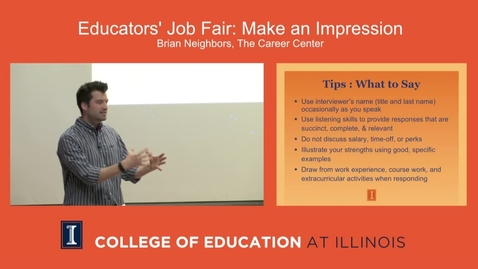 Thumbnail for entry Educators' Job Fair: Make an Impression
