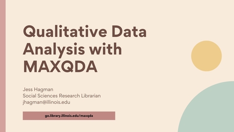 Thumbnail for entry Qualitative Analysis with MAXQDA - Savvy Researcher - Fall 2022