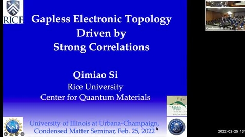 Thumbnail for entry Condensed Matter Seminar - Qimiao Si, Rice University