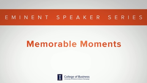 Thumbnail for entry Keith Bruce Eminent Speaker Series: Memorable Moments