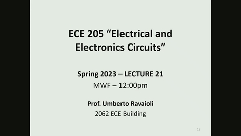Thumbnail for entry ECE 205 Lecture 21 - Spring 2023