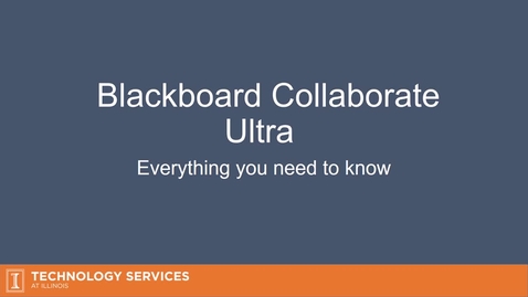 Thumbnail for entry 3F: Taking Live Classes Online with Blackboard Collaborate Ultra