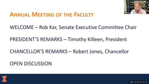 Thumbnail for entry Academic Senate Meeting, Oct. 18, 2021