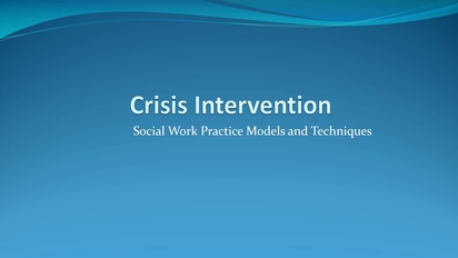 crisis intervention in social work practice