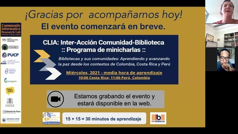 Thumbnail for entry CLIA: Inter-Acción Comunidad-Biblioteca Programa de minicharlas--Mar 31, 2021