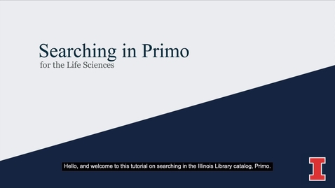 Thumbnail for entry Primo Search for the Life Sciences
