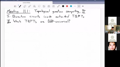 Thumbnail for entry Meeting 11.1: Topological quantum computing II