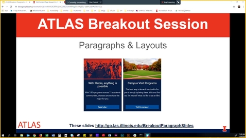 Thumbnail for entry ATLAS Breakout Session: Paragraphs &amp; Layouts - January 29th 2020
