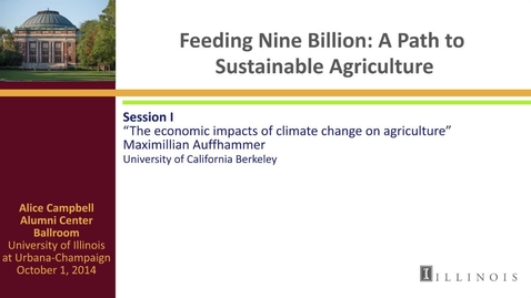 Thumbnail for entry Day 2 - Session I - The economic impacts of climate change on agriculture
