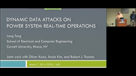 Thumbnail for entry Dynamic Data Attacks on Power System Real-time Operations