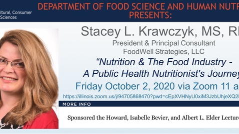 Thumbnail for entry FSHN 597 Fall 2020 Graduate Seminar- Dr. Stacey L. Krawczyk- Oct. 2, 2020