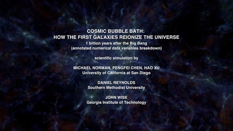 Thumbnail for entry Cosmic Bubble Bath: How the First Galaxies Reionize the Universe [variables w/labels]