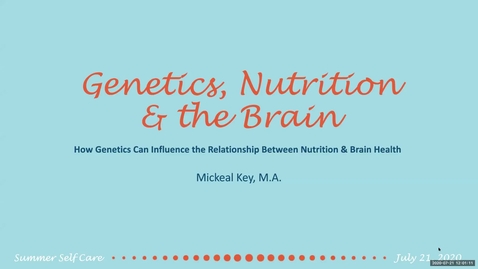 Thumbnail for entry The role of Genetics/Epigenetics in the Relationship between Nutrition and Cognitive Aging
