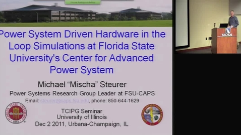 Thumbnail for entry Power System Driven Hardware in the Loop Simulations at FSU Center for Advanced Power Systems