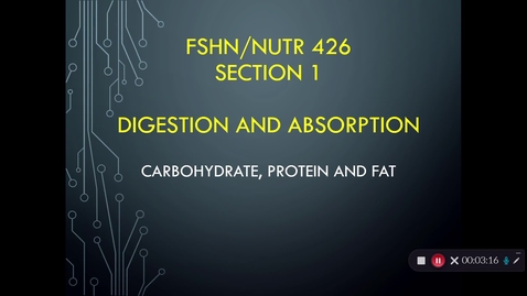 Thumbnail for entry Digestion and absorption of macronutrients part 1-22