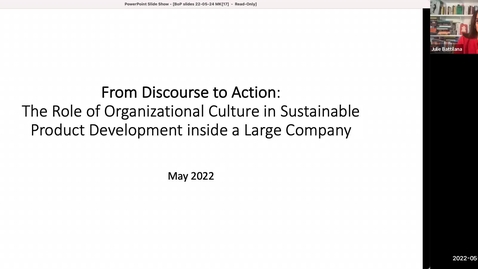 Thumbnail for entry Julie Battilana - From Discourse to Action: The Role of Organizational Culture in Sustainable Product Development Inside a Large Company