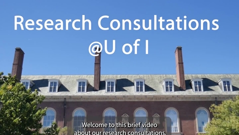 Thumbnail for entry Research Consultations