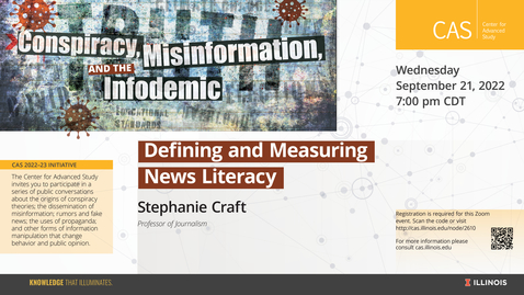 Thumbnail for entry Stephanie Craft, Defining and Measuring News Literacy, September 21, 2022