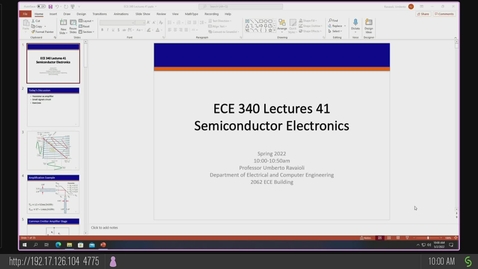 Thumbnail for entry ECE 340 A Spring 2022 Lecture 41