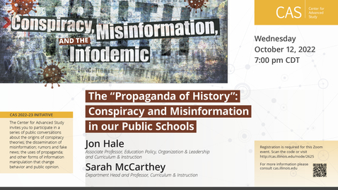 Thumbnail for entry Jon Hale, The &quot;Propaganda of History,&quot; October 13, 2022