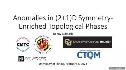 Thumbnail for entry Condensed Matter Seminar - Danny Bulmash, University of Colorado, Boulder