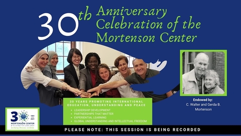 Thumbnail for entry Mortenson Center 30th Anniversary Forum