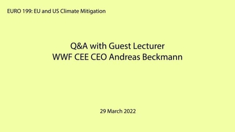 Thumbnail for entry EURO 199 (EU and US Climate Mitigation): Q&amp;A with WWF CEE CEO Andreas Beckmann