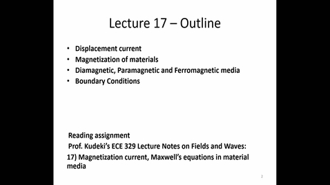Thumbnail for entry ECE 329 Lecture 17 - Fall 2022