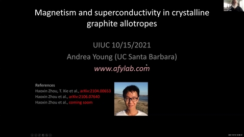Thumbnail for entry Condensed Matter Seminar - Andrea Young, University of California, Santa Barbara
