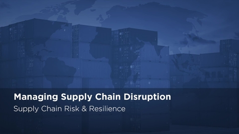 Thumbnail for entry Supply Chain Risk &amp; Resilience