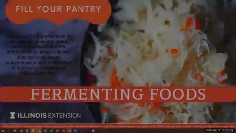 Thumbnail for entry Fill Your Pantry Home Food Preservation:Fermentation
