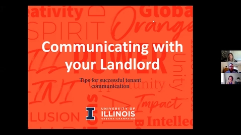 Thumbnail for entry Communicating With Your Landlord Webinar