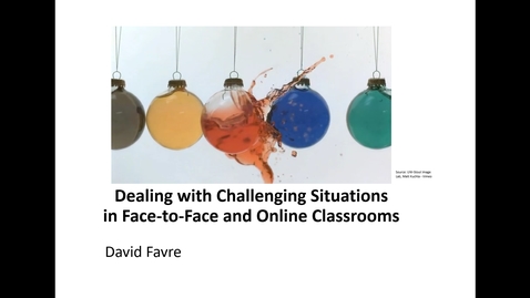 Thumbnail for entry Dealing with Challenging Situations in Face-to-Face and Online Classrooms