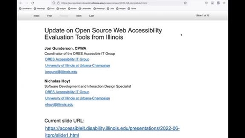 Thumbnail for entry Update on Open Source Web Accessibility Evaluation Tools from Illinois