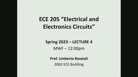 Thumbnail for entry ECE 205 Lecture 4 - Spring 2023