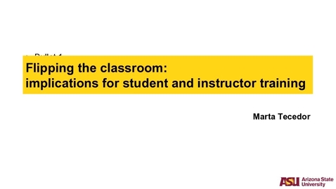 Thumbnail for entry CLIC Webinar: &quot;Flipping the classroom: implications for student and instructor training&quot;