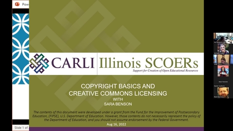 Thumbnail for entry Il SCOERS Copyright Basics and Creative Commons Licensing