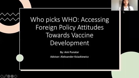 Thumbnail for entry Who Picks WHO: Accessing Foreign Policy Attitudes Towards Vaccine Development