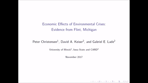 Thumbnail for entry NRES 500 Fall 2017 - Christensen et al - Economic Effects of Environmental Crises: Evidence from Flint, Michigan