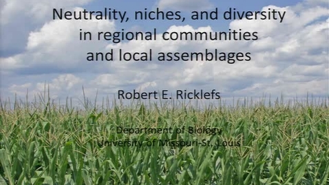Thumbnail for entry NRES 2011 Fall Seminar Series - Robert E. Ricklefs
