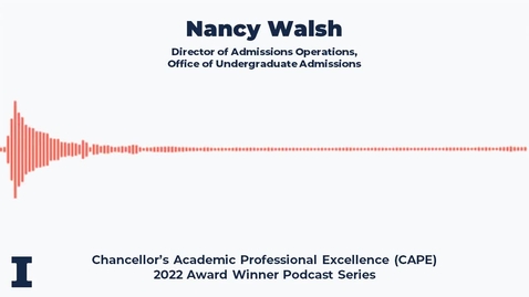 Thumbnail for entry Nancy Walsh - Chancellor's Academic Professional Excellence (CAPE) Award: 2022 Winner