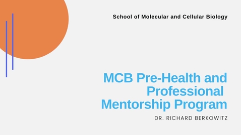 Thumbnail for entry MCB Pre-Health and Professional Mentorship Program