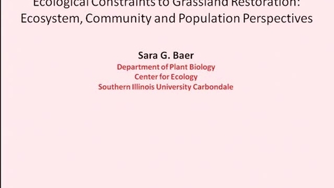 Thumbnail for entry NRES 2012 Spring Seminar Series - Sara G. Baer