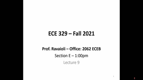 Thumbnail for entry ECE 329 Lecture 9 - Fall 2022