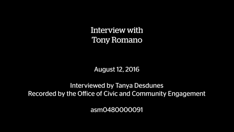Thumbnail for entry Interview with Tony Romano