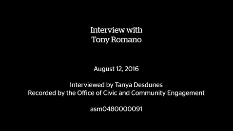 Thumbnail for Interview with Tony Romano