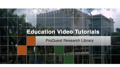 Thumbnail for Education 8 - Proquest Research Library